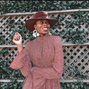 High neck ruffle dress